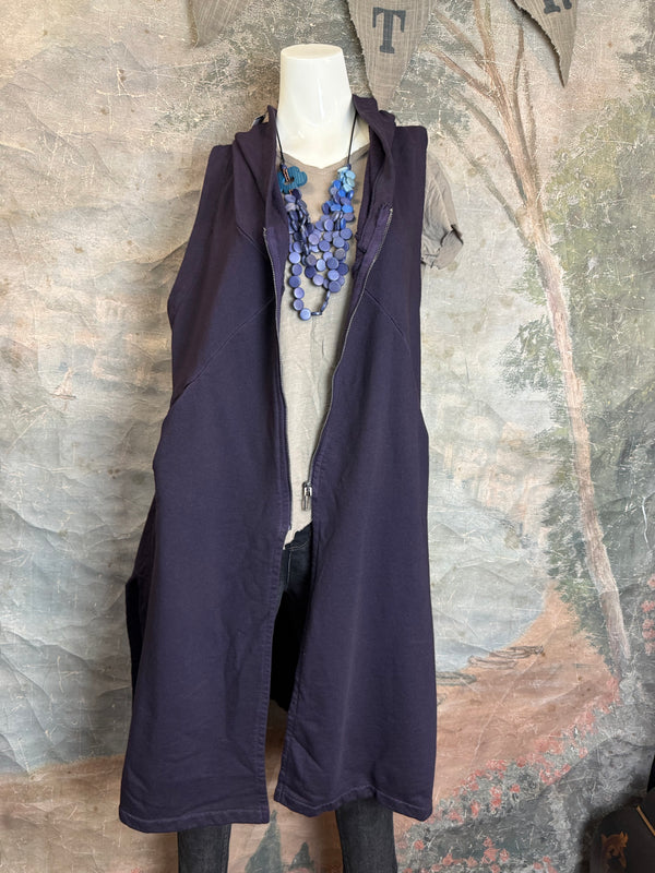 2626AU Zip Hoodie Vest-Purple