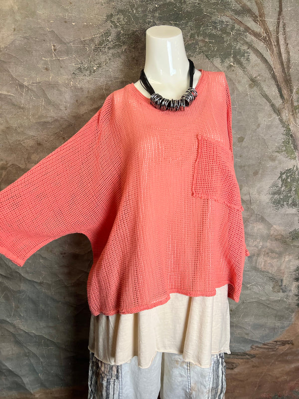 TEE004N Net Rex Top