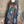 Load image into Gallery viewer, Oversized blue floral print crew pullover with orange and multicolor botanical pattern, long sleeves, relaxed fit - 9
