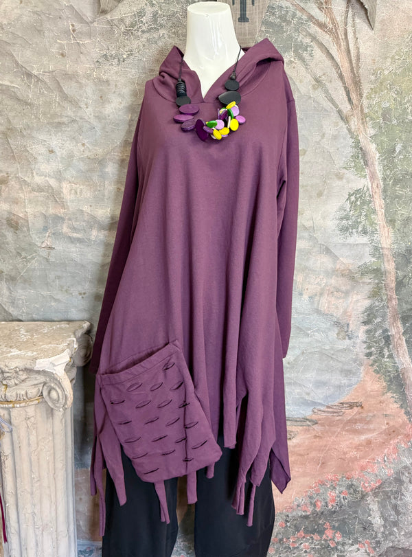 1231-62 Laser Pullover Hoodie-Bordeaux