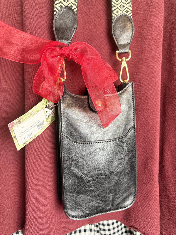 0003A Tall Tales Slim Vertical Crossbody Bag-Black