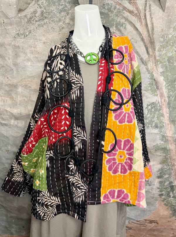 1040w Kantha Long Sleeve Jacket-Piper