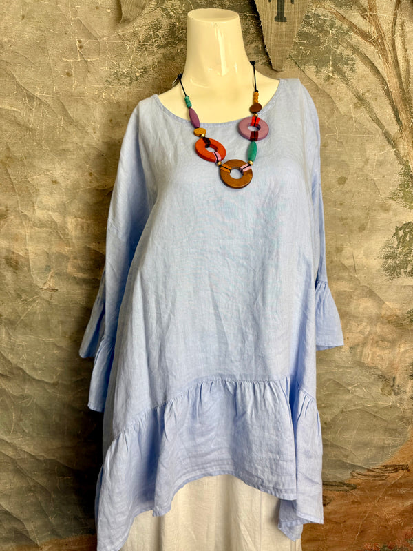 MP-HLT651 Baby Doll Top-Kentucky Blue