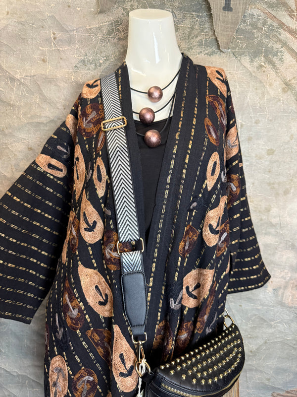 ANU 19828 Embroidered Duster JKT-Fudge