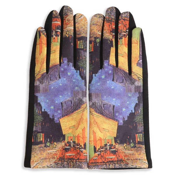 Artisan Portrait Suede Gloves-Café Terrace