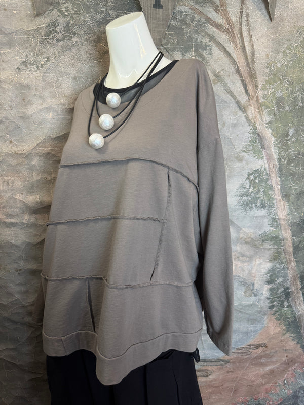 92052 Vintage Pullov Sweatshirt Top-Mocha