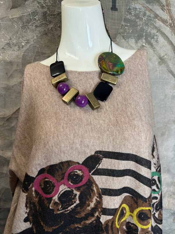 25704 Icon Print Sweater