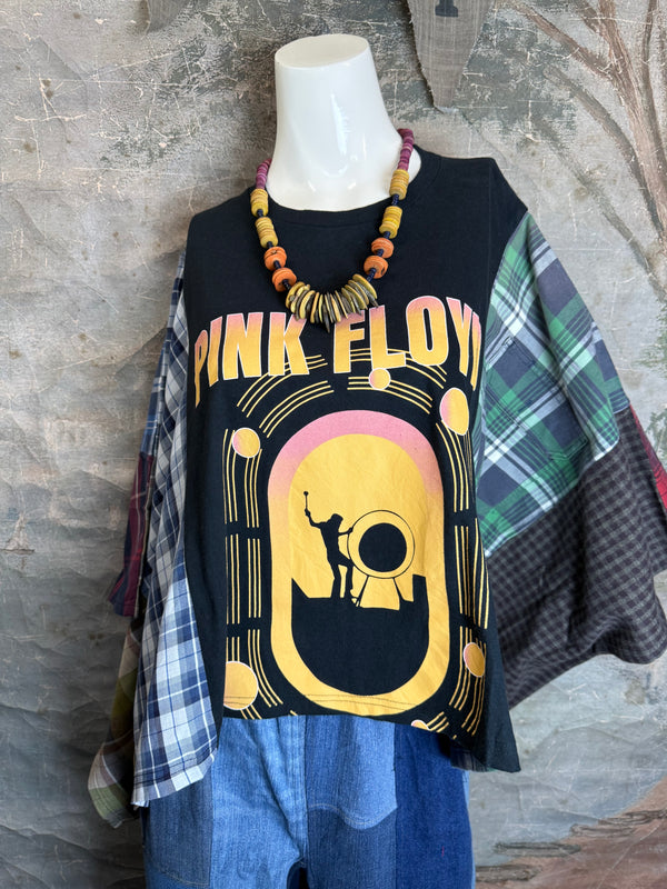 5576 Flannel Band Tee Topper-E