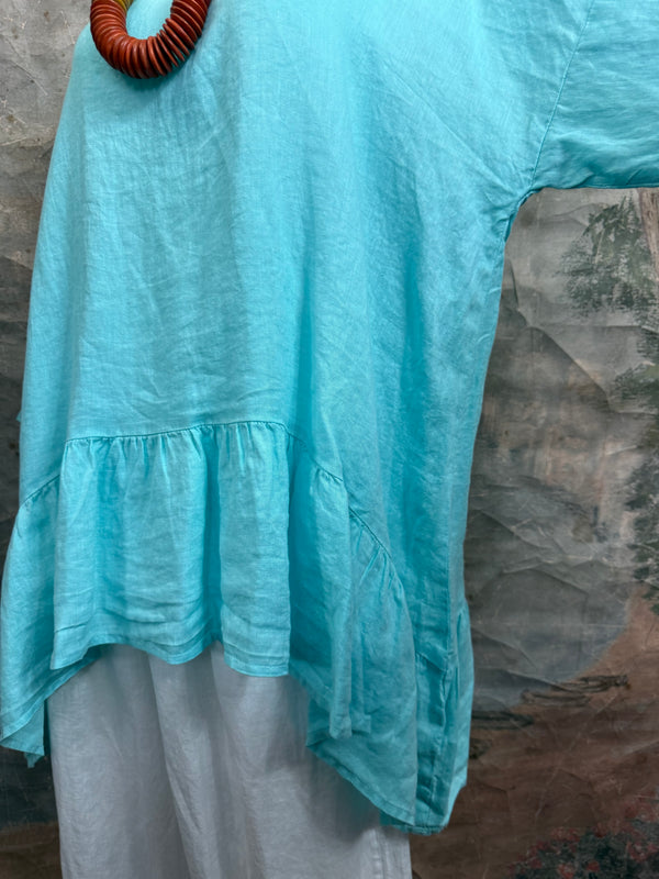 MP-HLT651 Baby Doll Top-Aqua