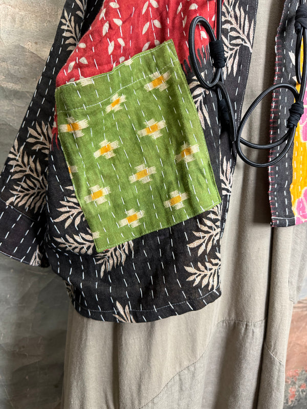 1040w Kantha Long Sleeve Jacket-Piper