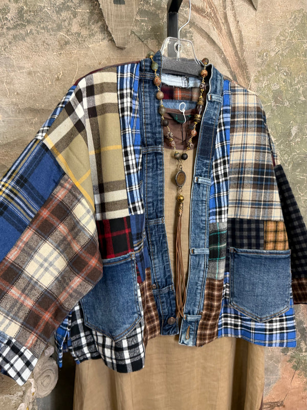 5573 Lodge Flannel Cardigan-Mix D