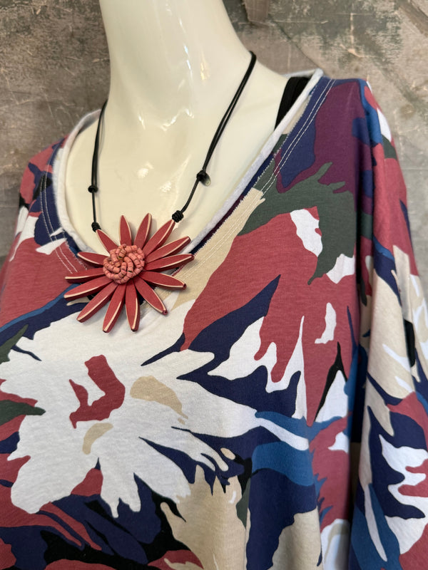 715CL-A Oversized Tunic Tee-WHITE