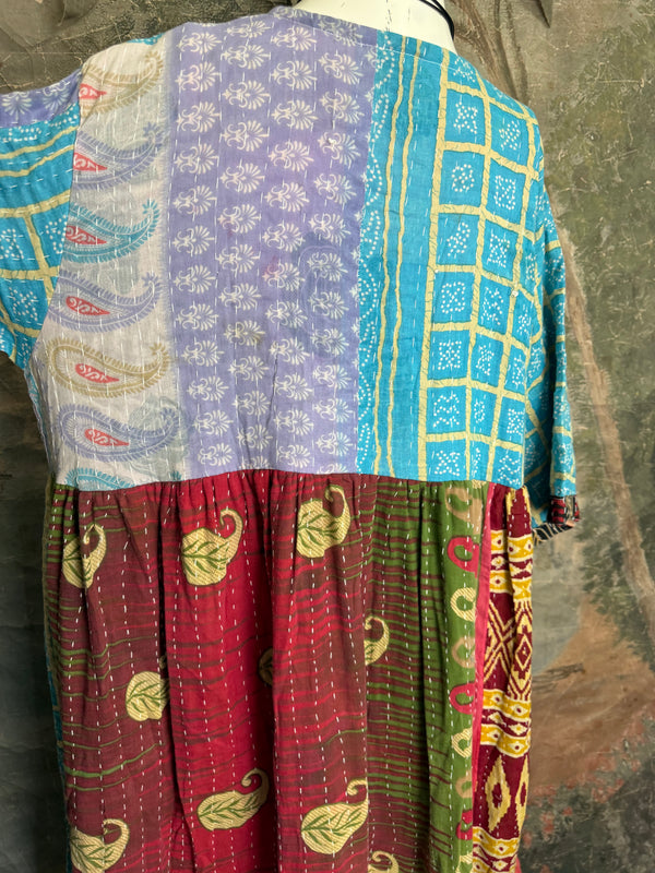 1027w Kantha Arts Tiered Dress-Mix 1