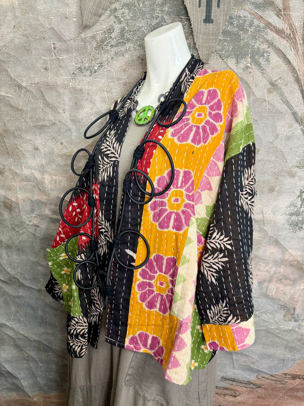 1040w Kantha Long Sleeve Jacket-Piper
