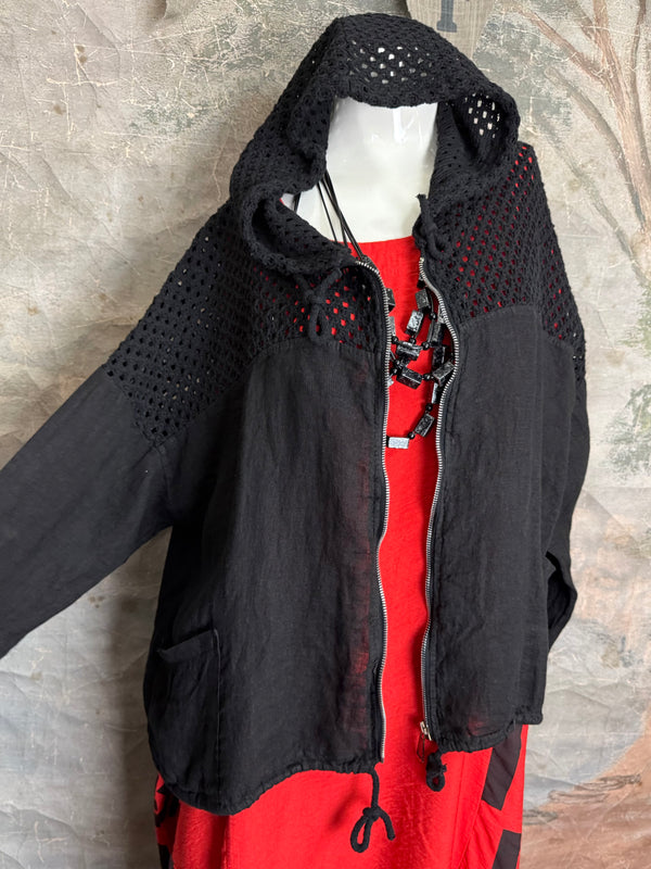 92076 Mix Net Jacket-Black