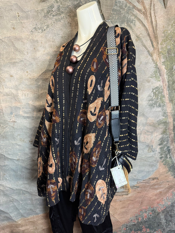 ANU 19828 Embroidered Duster JKT-Fudge