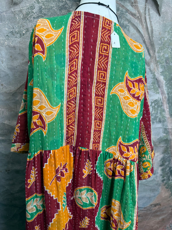 1027w Kantha Arts Tiered Dress-Mix 8