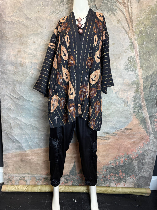 ANU 19828 Embroidered Duster JKT-Fudge