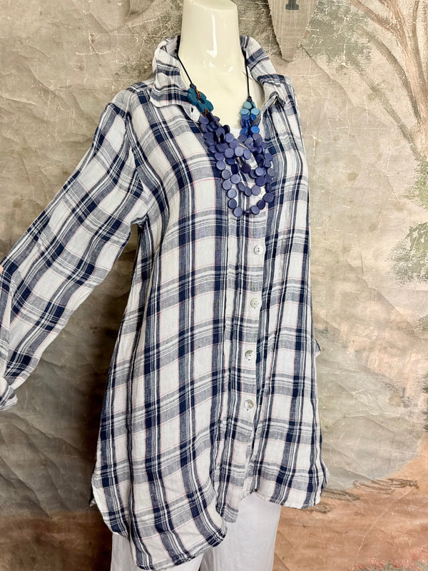 MP-ELT550 Plaid Boyfriend Shirt