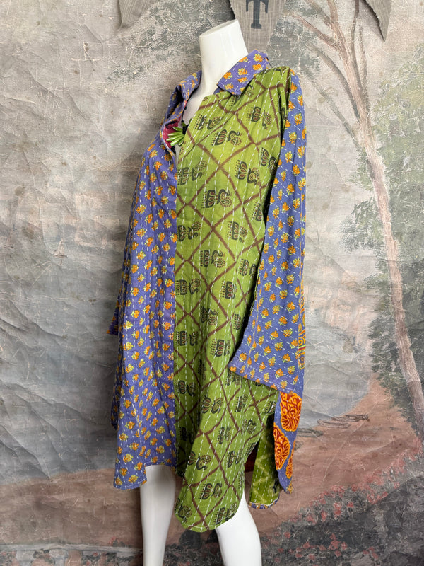 1013w Long Kurta Shirt Dress-Marley