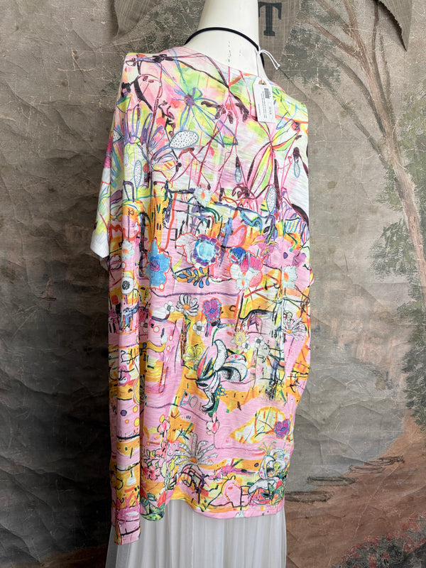 T1640K Vneck Dolman Top-May Flowers