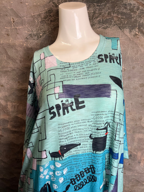 T721K Crewneck Dolman Slv Top-CROSSPUZZLE