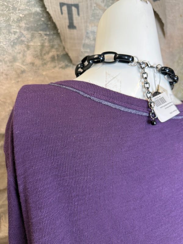 1050-88 Cotton Knit Angel Tee-Eggplant