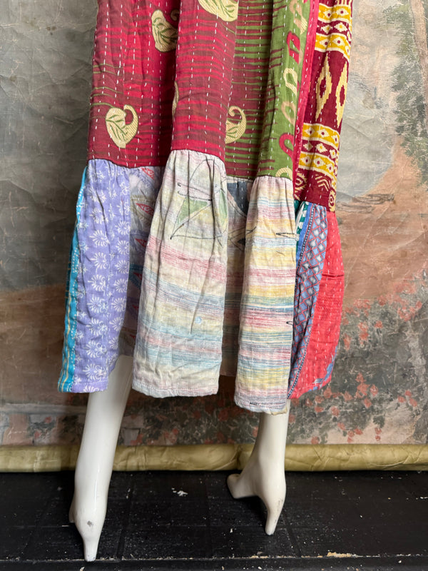 1027w Kantha Arts Tiered Dress-Mix 1