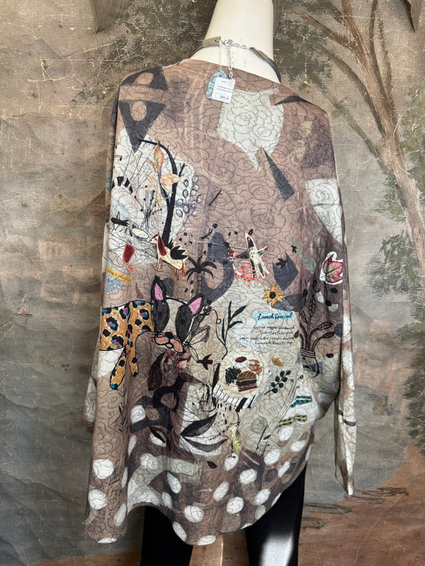 T812NB Drop Shoulder Top-Lunch Time