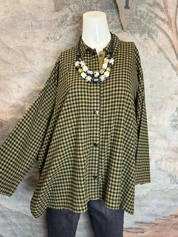 2500-2165 Small Check Big Shirt-Teak