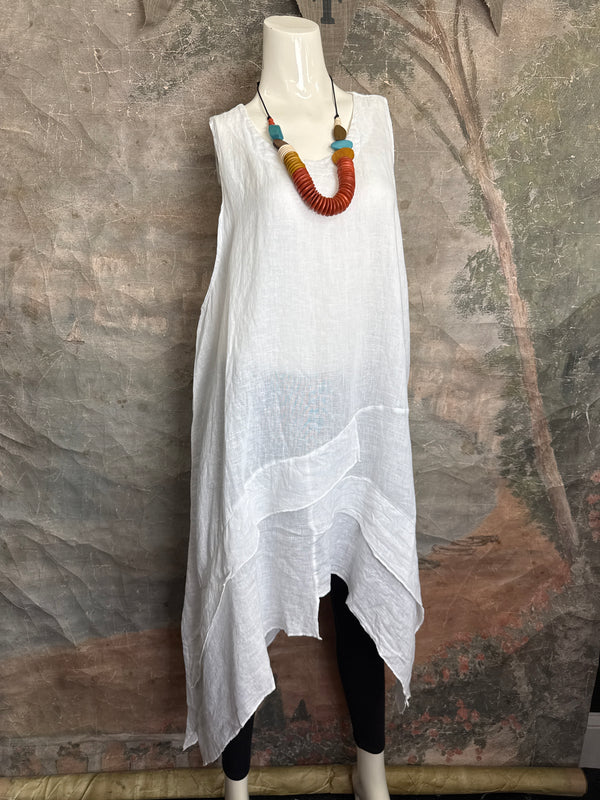 751 Artistry Layered Tank Dress-White