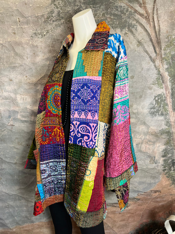 5683J Kantha/Vintage Kimono JKT-Bold Mix 2