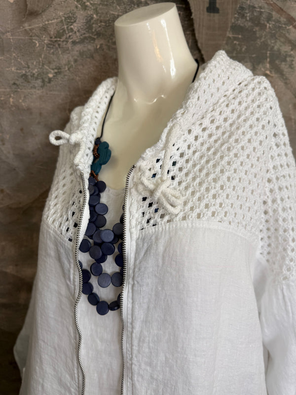 92076 Mix Net Jacket-White