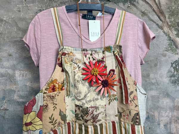 5561 OOAK Patch Linen Overalls-The Edith