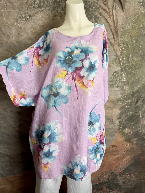 91266A Art to Wear Flower Shirt-Lilac