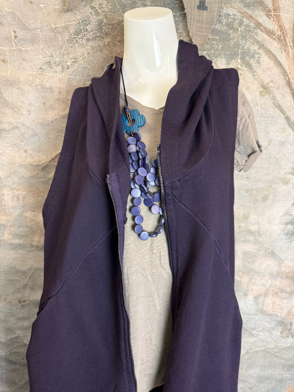2626AU Zip Hoodie Vest-Purple