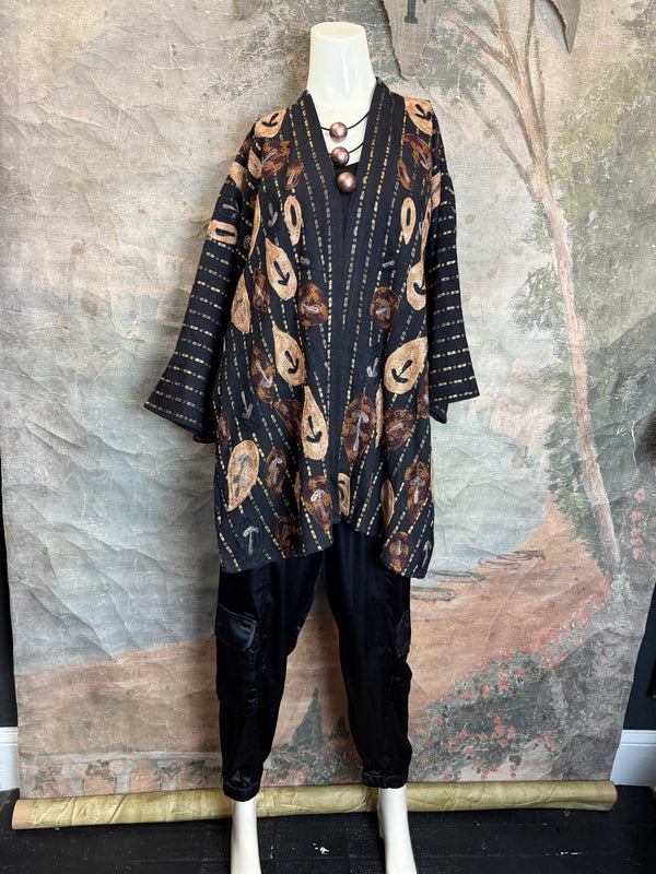 ANU 19828 Embroidered Duster JKT-Fudge