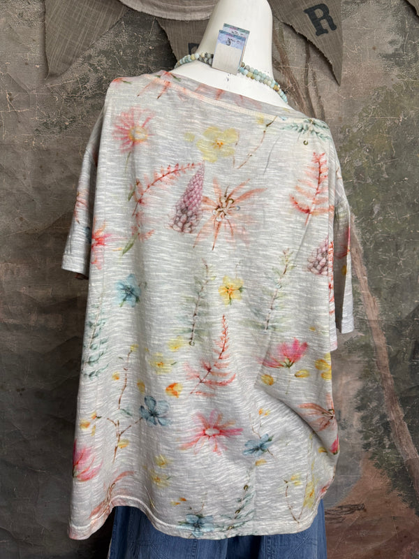 PL-772 Washington Floral Tee-Gray