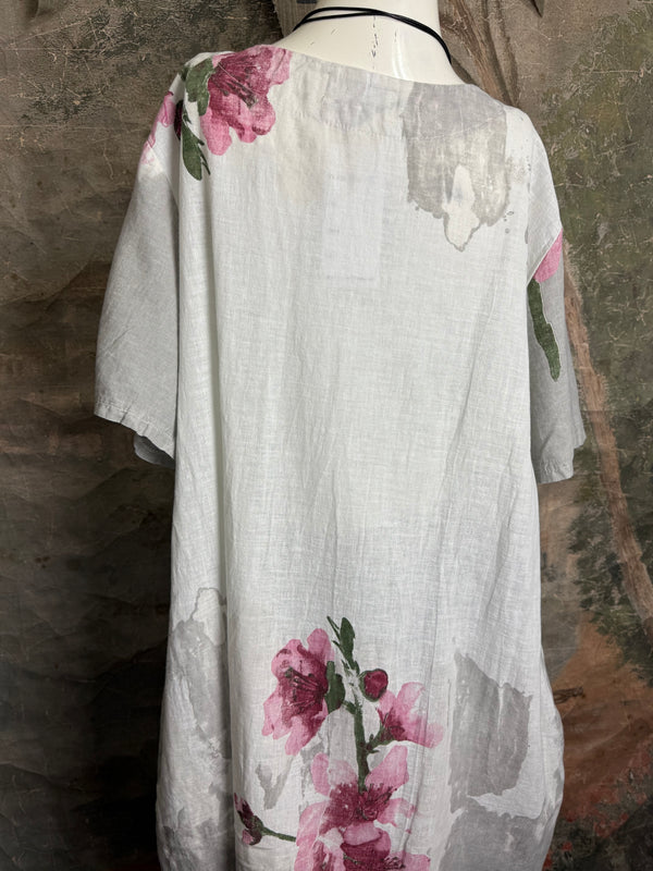 90847B Painters Garden Dress-White