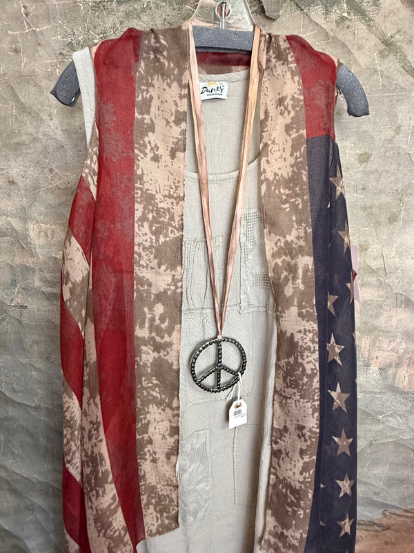 MC31 Vintage America Flag Vest