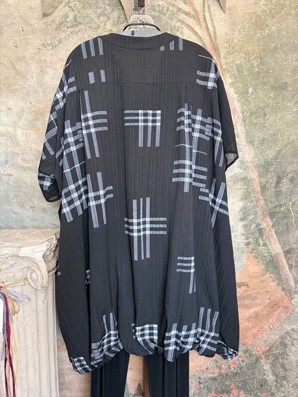 4982 Pleated Plaid Tunic Dress