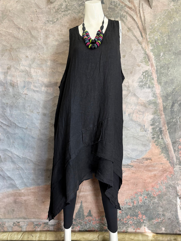 751 Artistry Layered Tank Dress-Black