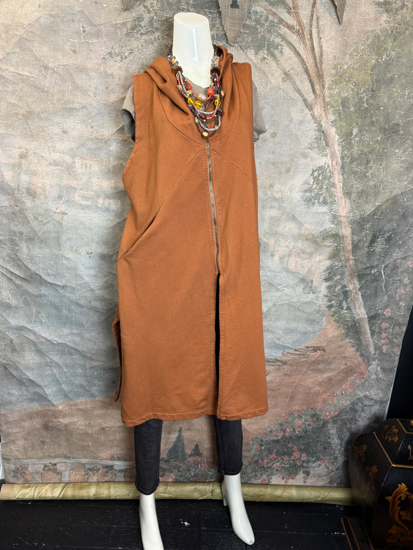 2626AU Zip Hoodie Vest-Ginger