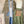 Load image into Gallery viewer, Olive bandana paisley print long kimono cardigan with light blue denim trim and front patch pockets - 14
