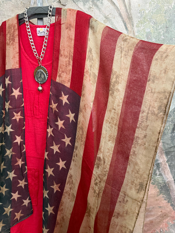 MC30 Vintage USA Flag Kimono