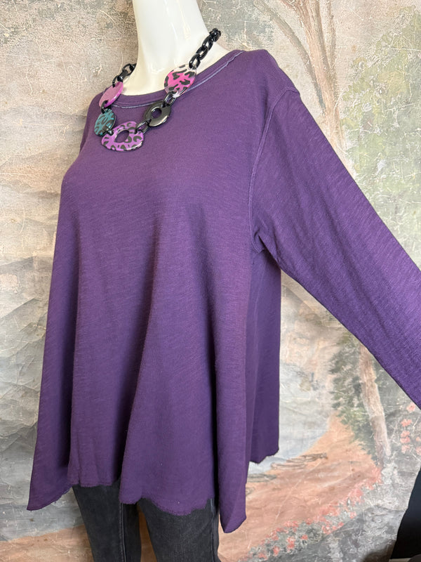 1050-88 Cotton Knit Angel Tee-Eggplant