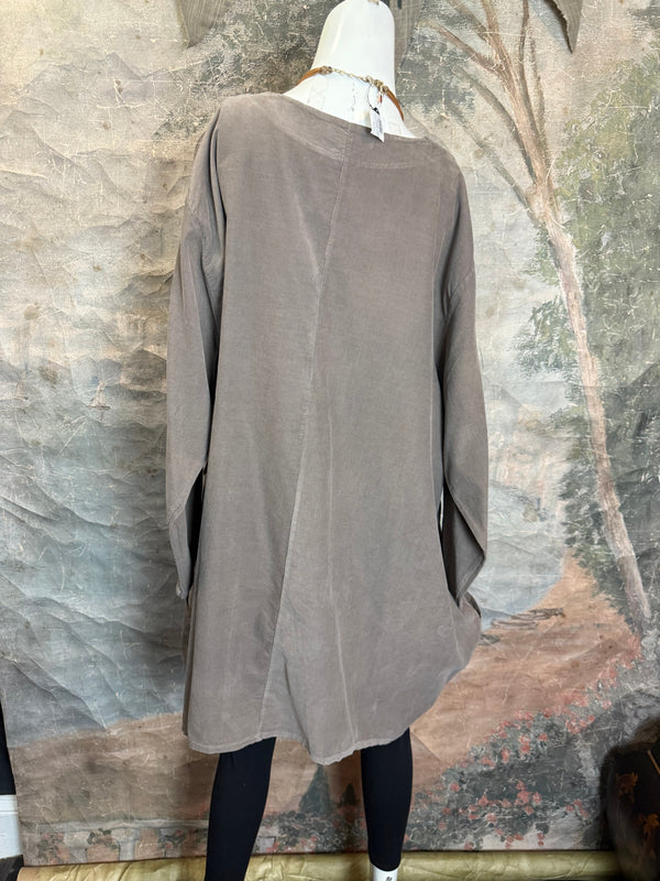 91983 Corduroy Pocket Tunic-Mocha