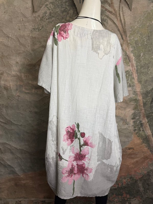 90847B Painters Garden Dress-White