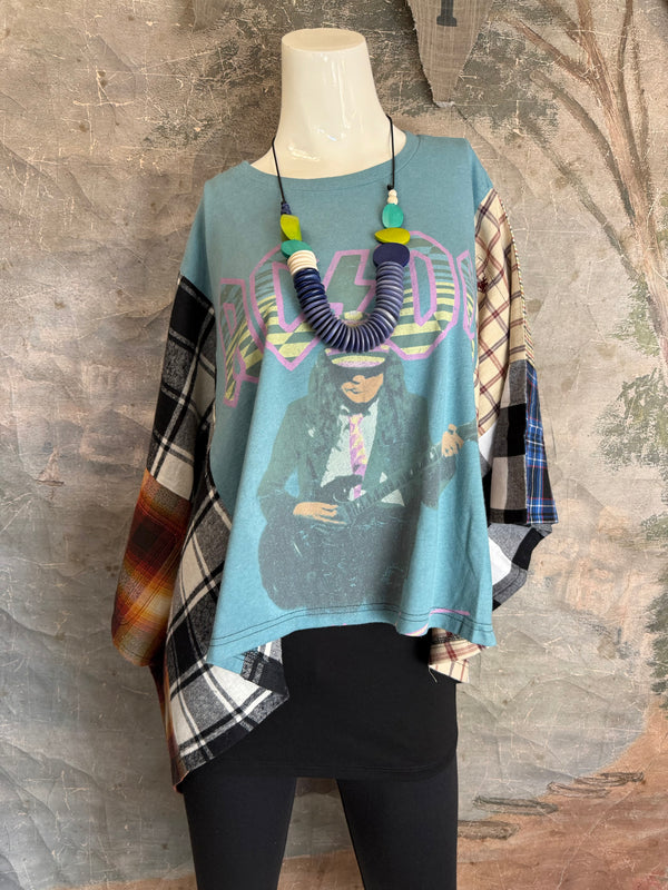 5576 Flannel Band Tees-Mix 2