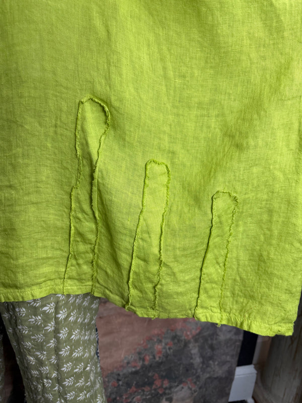 91624 Solid Patch Tunic Shirt-Kiwi